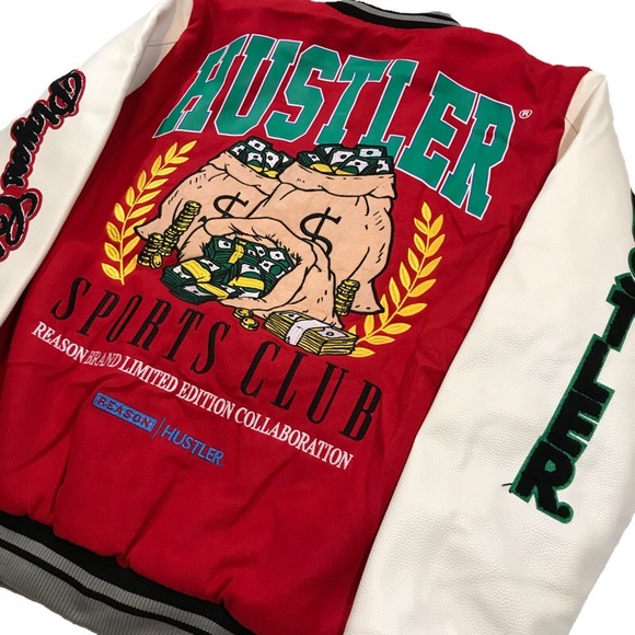 Men’s “Reason X Hustler” varsity jacket. Size large. - Picture 7 of 9